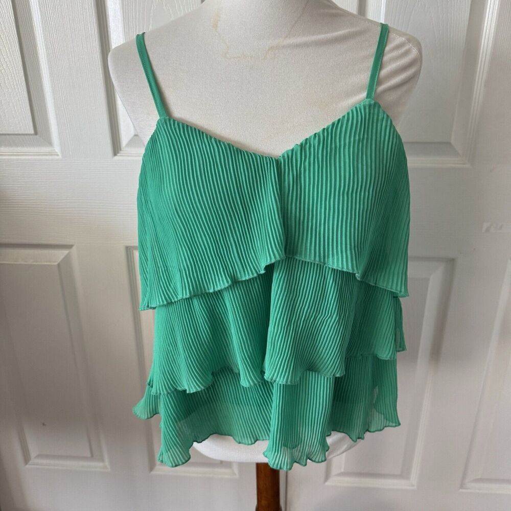 NOBO Jr Womens Tiered Tank Top XL 15-17 Green Bra Boho Y2K Fairycore Boho Retro - Picture 2 of 14